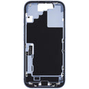 Chasis medio usado iPhone 17 Mist Blue A32 con puerto de carga USB-C para reparación de armazón.