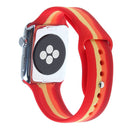 Encuentra en Guatemala el set de iWatch 38mm con banda de silicona arcoíris y protector con vidrio templado en SlowBack, mayoristas de accesorios y bumper cases.
