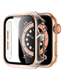 Funda bumper iWatch 41mm brillante PC rigido Clear & Rose Gold