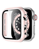 Funda iWatch 41mm hard PC bumper brillante (Rosa & Plateado)
