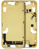 Encuentra la carcasa central con botones de encendido y volumen para iPhone 14 en Guatemala con garantía, repuestos y reparaciones disponibles en talleres especializados.