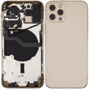 Tapa trasera para iPhone 12 Pro con componentes pequeños pre-instalados (Versión internacional, Dorado, Grado C)