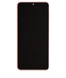 Repuesto pantalla OLED con marco Samsung Galaxy S21 5G (USADA OEM retirada: Grado B/C) color Phantom Pink en Guatemala.