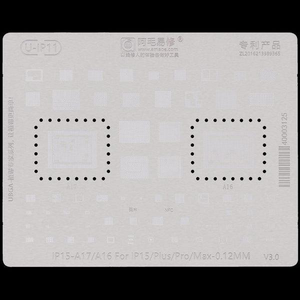 Plantilla de Reballing BGA para reparacion de CPU universal para iPhone 15 Series