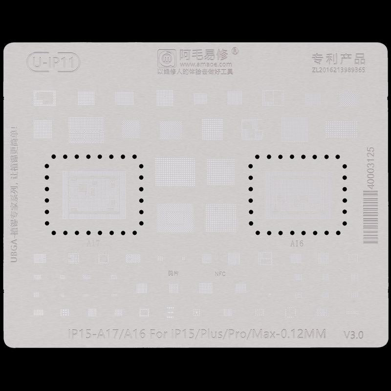 Plantilla de Reballing BGA para reparacion de CPU universal para iPhone 15 Series