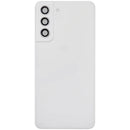 Tapa trasera blanca Aftermarket Plus para Samsung Galaxy S21 FE 5G SM-G990B con lente de cámara, sin logo.