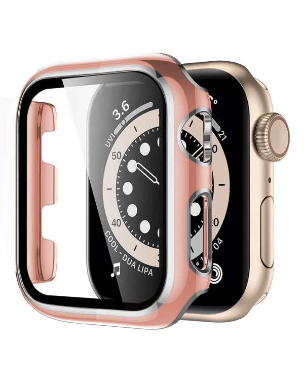 Funda bumper iWatch 42mm brillante duro PC (PINK & Plateado)