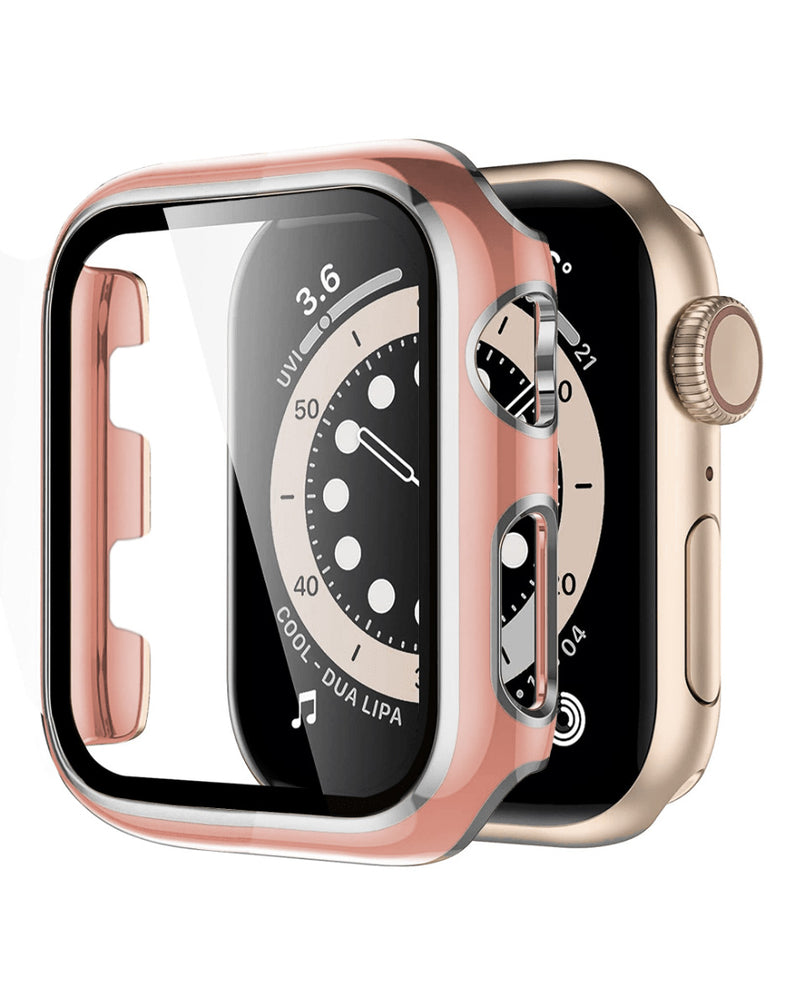 Funda bumper iWatch 42mm brillante duro PC (PINK & Plateado)
