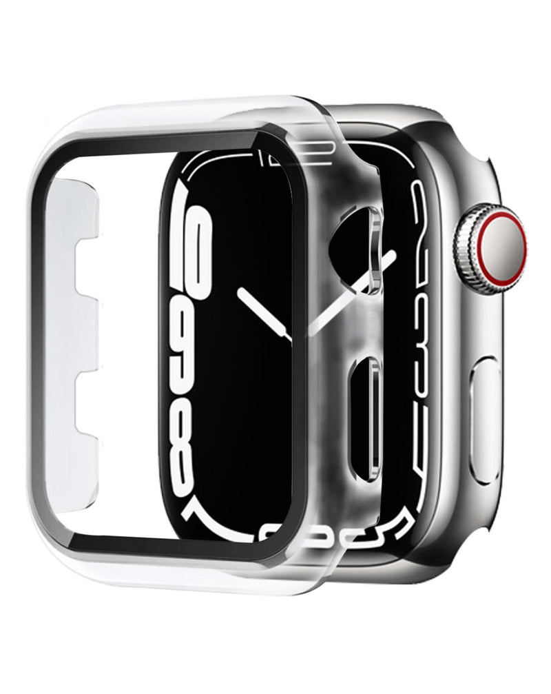 Funda bumper dura de PC brillante iWatch 42mm CLEAR & SILVER
