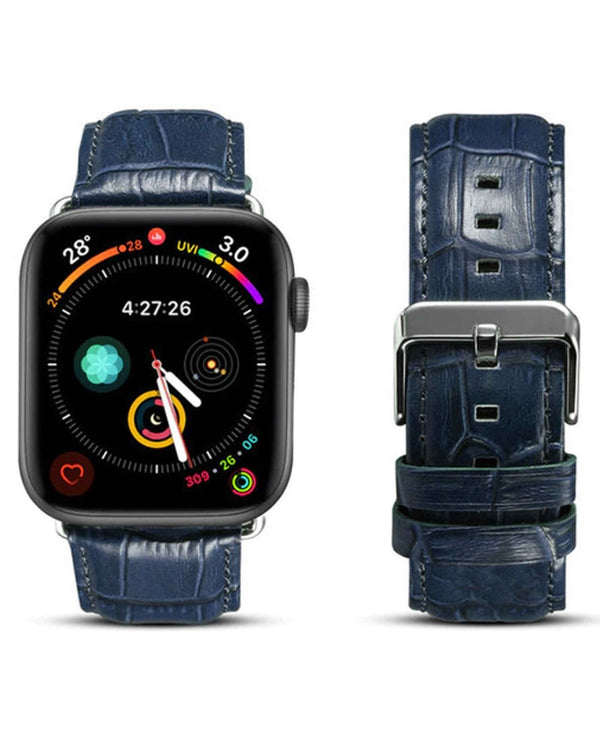 Encuentra la mejor funda de cuero PU para iWatch (38/40/41mm) AZUL en Guatemala, ideal para proteger tu dispositivo de manera elegante.
