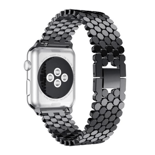 Correa de acero inoxidable para iWatch de 38/40/41mm en color negro disponible en Guatemala.