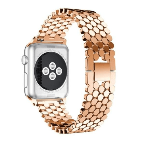 Encuentra la mejor correa de metal de acero inoxidable en Guatemala para tu iWatch de 38/40/41mm en color ROSE GOLD.