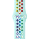 Compra la banda de silicona rainbow para Apple Watch en Guatemala, disponible en diferentes tamaños (38/40/41mm) y con 8 etiquetas.