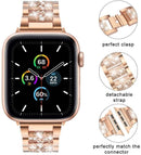 Encuentra la mejor correa metálica Diamond Rhinestone para iWatch en Guatemala, en variedad de tamaños y colores como Rose Gold.
