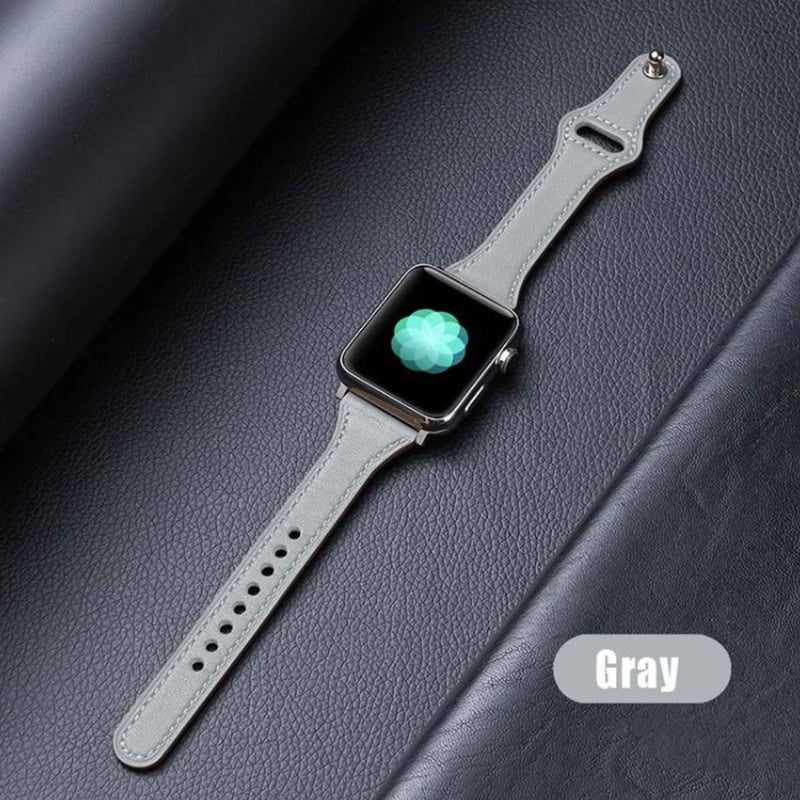 Encuentra la mejor banda de cuero original para iWatch en Guatemala en SlowBack, distribuidor mayorista de accesorios y bandas finas para iWatch.