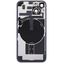 Tapa trasera morada sin logo para iPhone 14, con MagSafe, NFC y cable flex de flash.