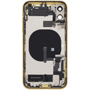 Tapa trasera amarilla para iPhone 11 (A2111) con puerto de carga y piezas pequeñas, grado B OEM.