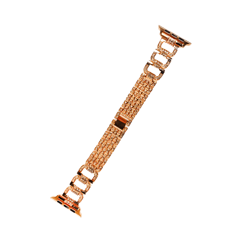 Correa de acero inoxidable metalica con banda de diamantes para iWatch en Guatemala, ideal para un look elegante y sofisticado.