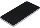 Pantalla OLED refurbished gris para Samsung Galaxy A57 5G (A576) con marco, lista para reparación.