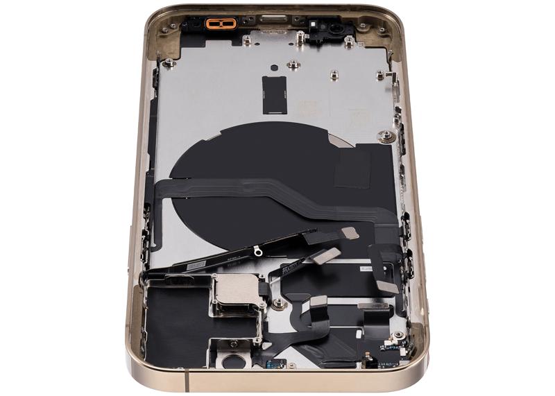 Tapa trasera para iPhone 12 Pro con componentes pequeños pre-instalados (Versión internacional, Dorado, Grado C)