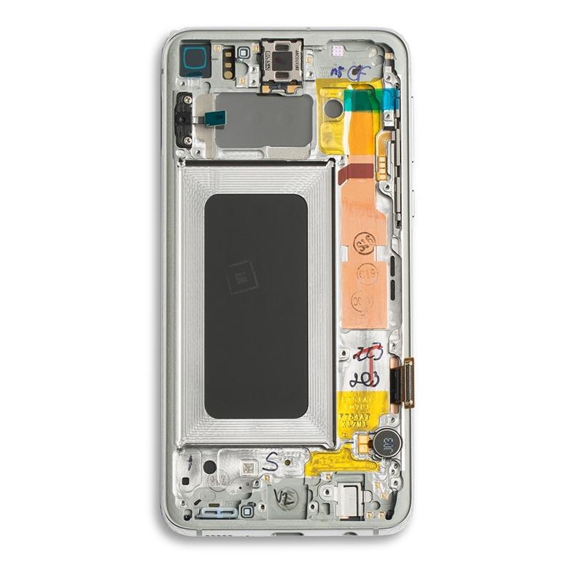 Pantalla OLED para Samsung Galaxy S10E con marco (original) (Blanco Prisma)