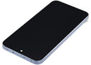 Pantalla LCD refurbished azul para OPPO Reno13 con marco, ideal para reparación de display.