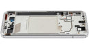 Pantalla OLED blanca refurbished para Xiaomi 13, con marco, ideal para reparación de display roto.