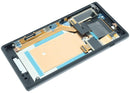 Pantalla LCD original Sony Xperia M2 Aqua negra con marco, repuesto para reparación D2403 D2406.