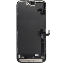 Pantalla OLED usada para iPhone 16 Plus con cable flex del sensor de luz para reparación de pantalla rota.