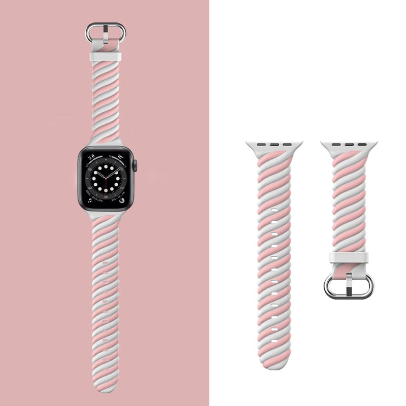 Correa de silicona trenzada para iWatch en Guatemala, color rosa claro, disponible en tamaños 38/40/41mm.