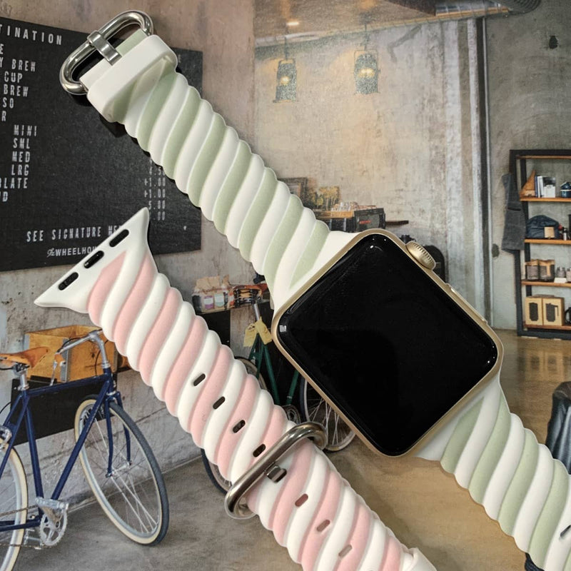 Correa de silicona trenzada para iWatch en Guatemala, color rosa claro, disponible en tamaños 38/40/41mm.
