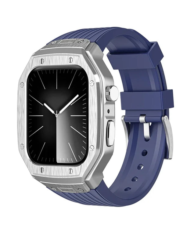 Encuentra la mejor banda deportiva robusta con cubierta metálica para tu iWatch (44mm / 45mm) en Guatemala con SlowBack.