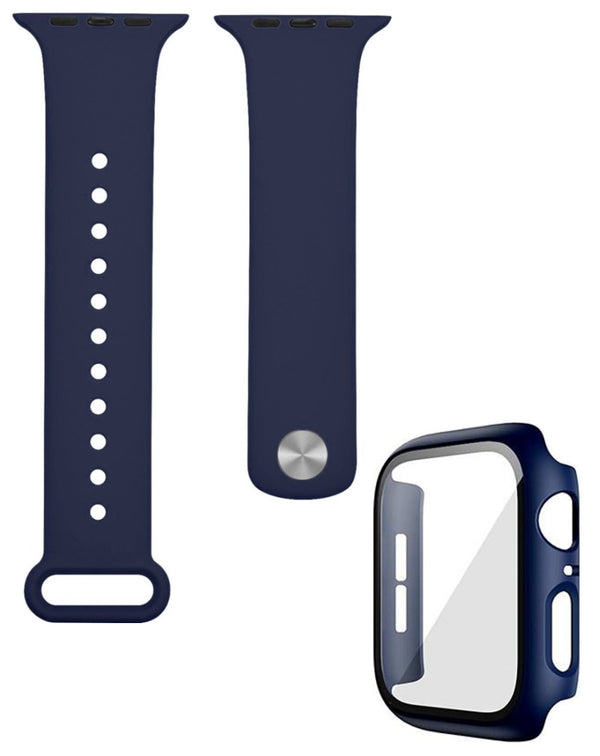 Compra la mejor correa de silicona y carcasa bumper con cristal templado para tu iWatch 45mm en Guatemala con SlowBack, mayorista de accesorios Apple.