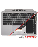 Encuentra tapas superiores con batería y teclado para MacBook Air 13 Retina en Guatemala, disponibles para reparaciones en talleres autorizados.