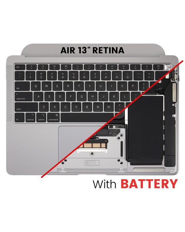 Encuentra tapas superiores con batería y teclado para MacBook Air 13 Retina en Guatemala, disponibles para reparaciones en talleres autorizados.
