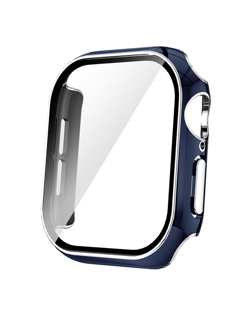 Protege tu iWatch 46mm con esta funda bumper dura de PC en color azul y plateado en Guatemala.