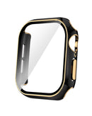 Funda bumper dura de PC para iWatch 46mm (2024) en color negro y rosa dorado, ideal para proteger tu iWatch en Guatemala.