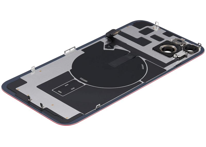 Reparación de tapa trasera con MagSafe, NFC y Flashlight Flex para iPhone 14 Plus en Guatemala.