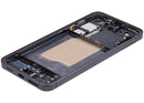Pantalla OLED azul y negra con marco para Samsung Galaxy S25 5G (SM-S921B) Aftermarket Plus, repuesto de display.