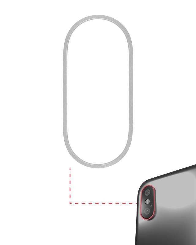 Aro de bisel para camara trasera iPhone X (Plateado) (Paquete de 10)