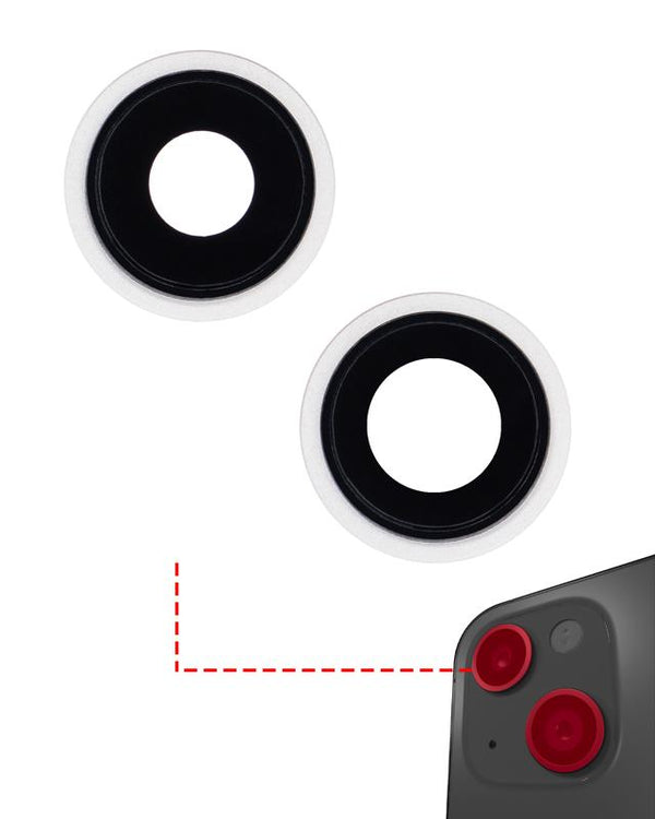 Lente de camara trasera con soporte y bisel para iPhone 13 / 13 Mini (Starlight)