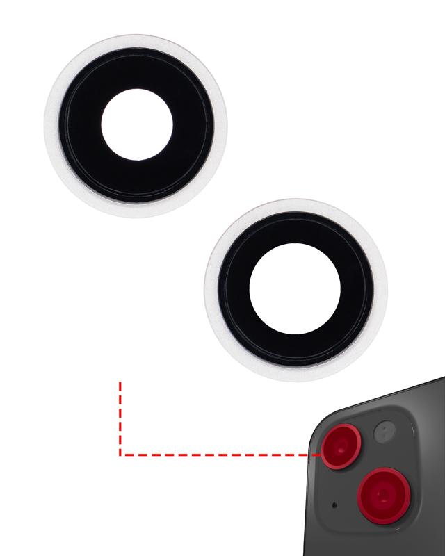 Lente de camara trasera con soporte y bisel para iPhone 13 / 13 Mini (Starlight)