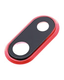 Lente de cámara trasera roja para iPhone 8 Plus, con bracket y bisel, incluye 10 unidades para reparación.