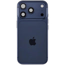 Tapa trasera Deep Blue usada para iPhone 17 Pro, con puerto de carga A3292 / A3293.