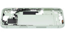 Chasis medio verde usado de iPhone 15 A2846 con pequeñas partes internas para reparación.