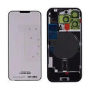 Tapa trasera con placa de acero con carga inalámbrica NFC MagSafe y flex de linterna compatible para iPhone 16 Pro Max (Original OEM) (Negro Titanio)