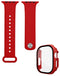 Compra la banda de silicona suave y funda bumper con vidrio templado en Guatemala para tu iWatch de 49mm en color rojo con SlowBack.