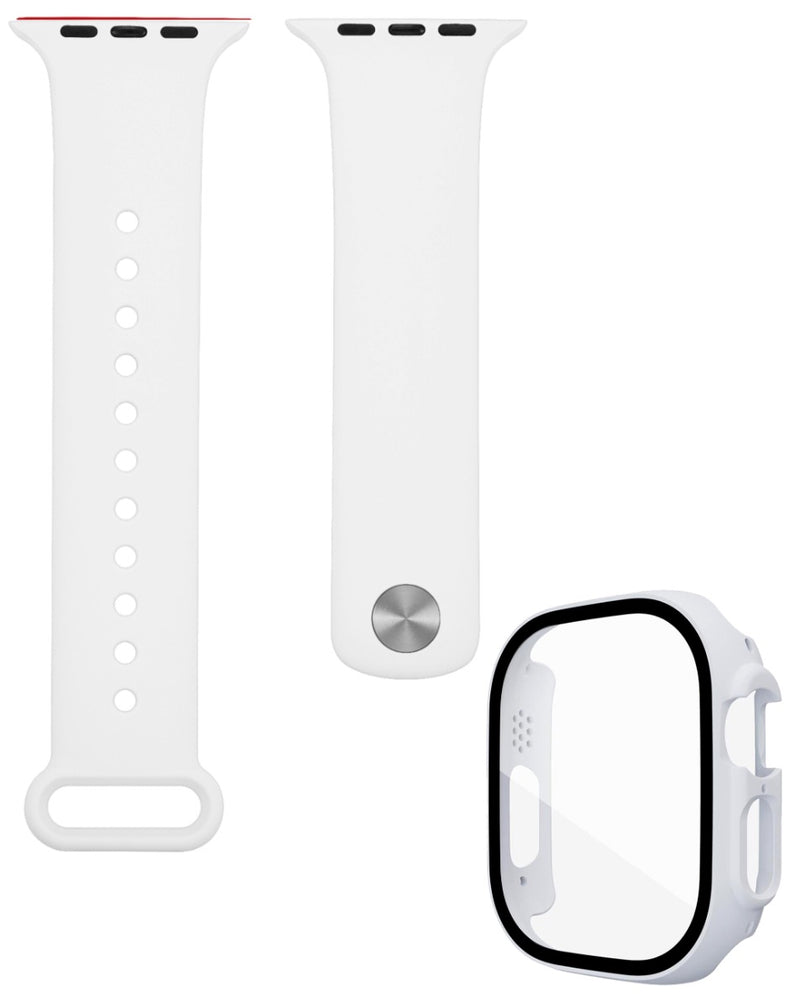 Encuentra en Guatemala las mejores bandas de silicona y bumper cases para iWatch 49mm, con cristal templado incluido.