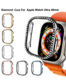 Funda protectora PC plateada para Apple Watch 49mm, estilo piedra, resistente a golpes y arañazos.