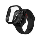 Funda iWatch 49mm Hard PC Bumper Case negra con vidrio templado SlowBack, protección robusta para tu reloj.